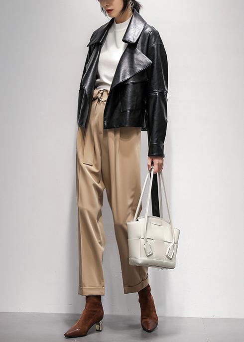 Notched Cinched Coat Black Silhouette Coats