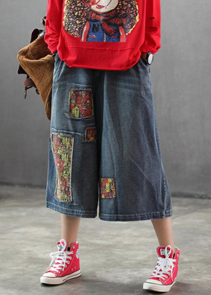 Patchwork Burr Spring Wide Leg Pants