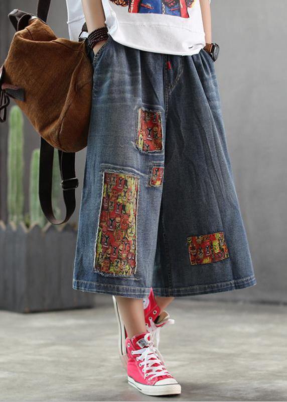 Patchwork Burr Spring Wide Leg Pants