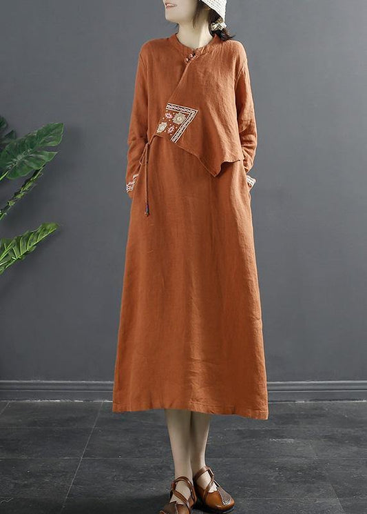 Patchwork Clothes Tutorials Orange Embroidery Robes Dress