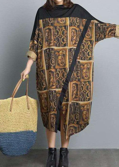Patchwork Spring Dresses Fabrics Retro Loose Dress