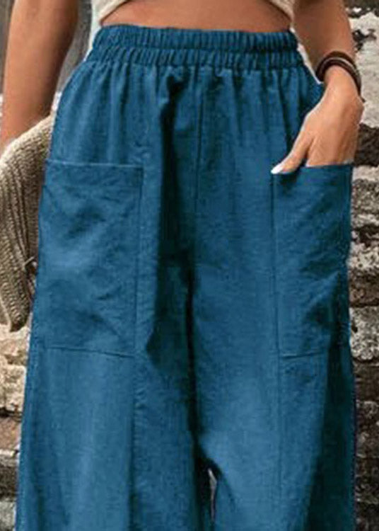 Peacock Blue Ice Silk Long Trousers