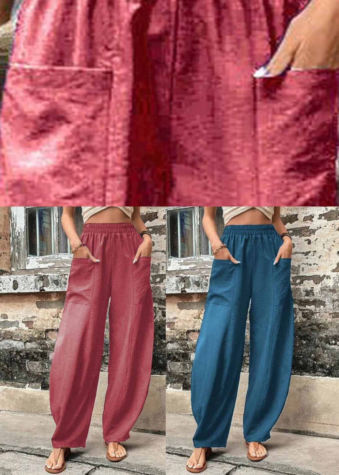 Peacock Blue Ice Silk Long Trousers