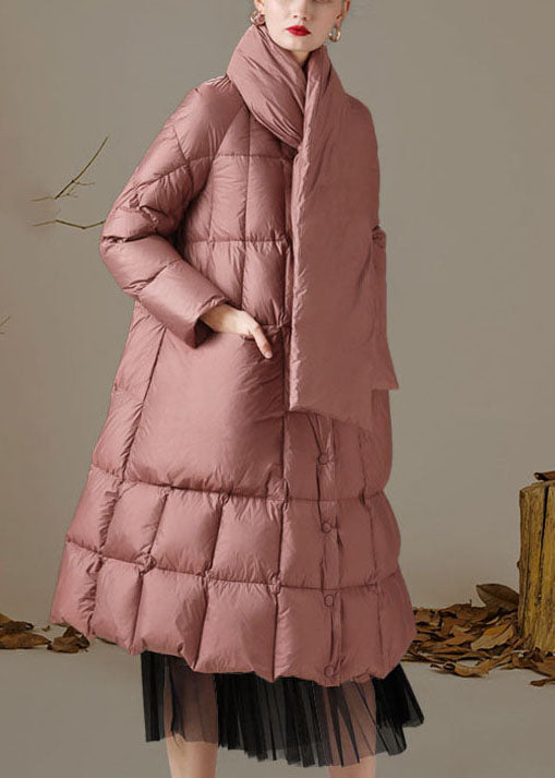 Pink Stand Collar Pockets Winter Duck Down