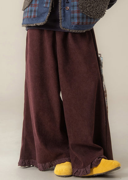 Purple High Wais Wide Leg Pants Fall