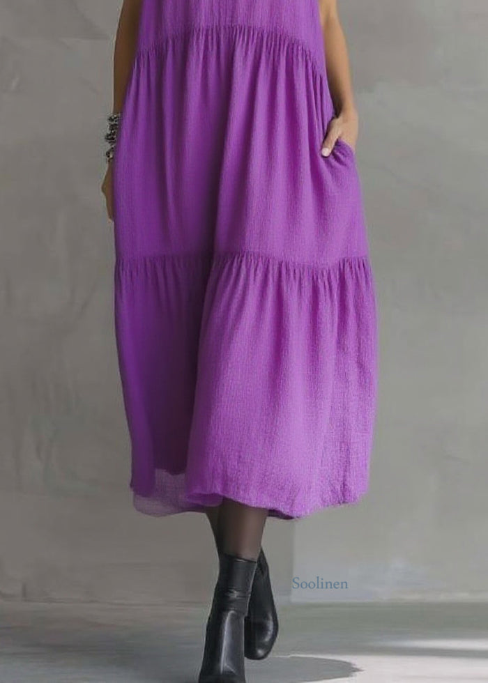 Purple V Neck Patchwork Party Maxi Dress Butterfl Sleeve