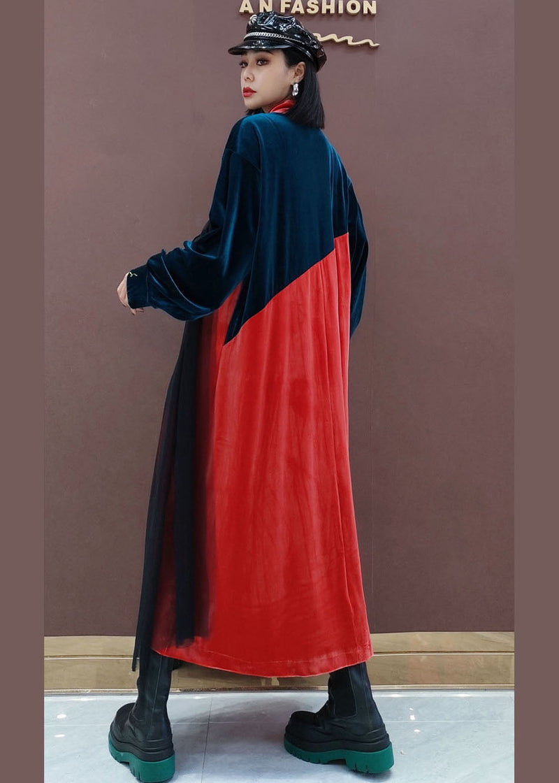 Red Tulle Patchwork Vacation Dresses Spring
