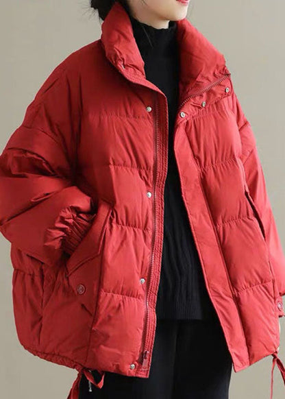 Red Thick Duck Down Puffer Jacket Winter