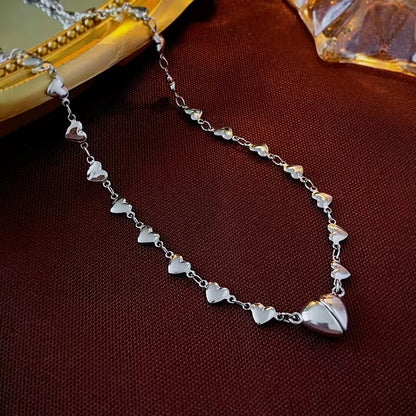 Silk Copper Metal Love Necklace
