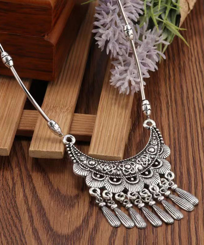 Silk Sterling Silver Tassel Pendant Necklace Df1030