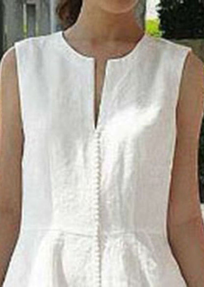 Purple Polka Dots Sleeveless V-neck Back Zipper Pocket Dress