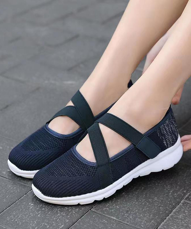Splicing Flat Shoes Red Comfy Breathable Mesh Soolinen Shoes-20251