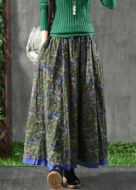 Cotton Blend Red Skirt Maxi Length