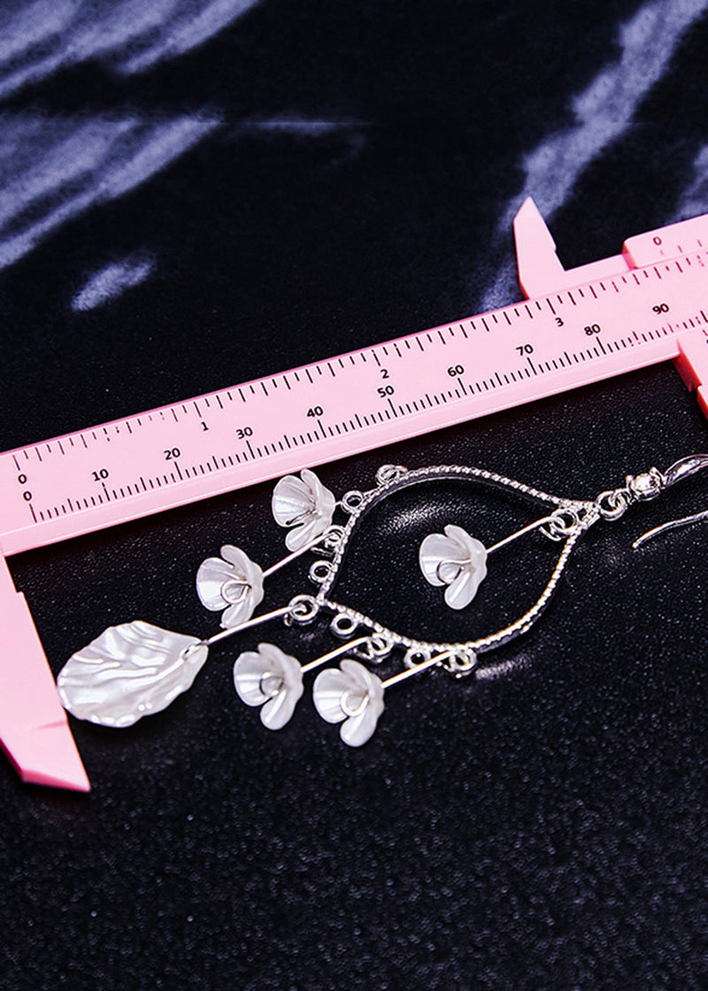 White Aeolian Bells Tassels Drop Earrings