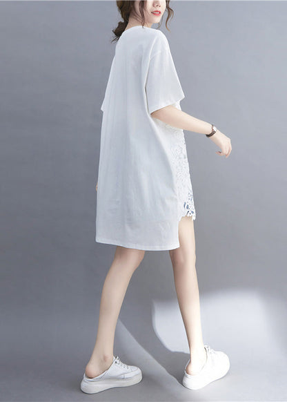 White Hollow Out T Shirts Summer