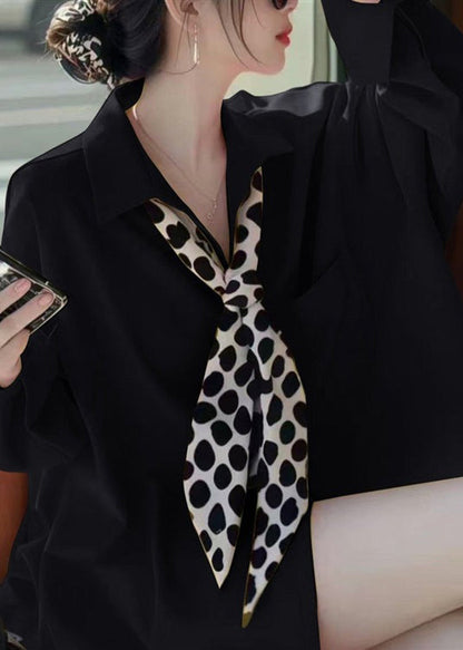 Women White Peter Pan Collar Neck Solid Cotton Shirt Fall