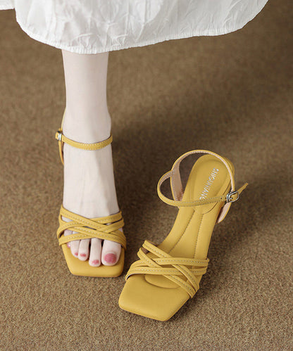 White Sandals Chunky High Heel Sandals