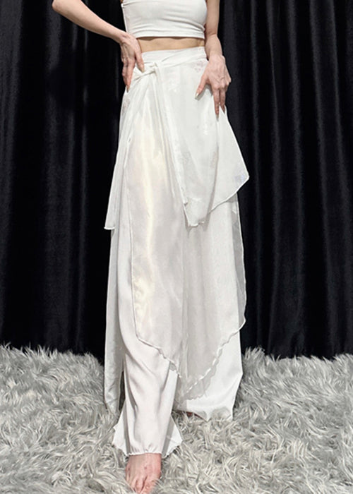 White High Waist Cotton Dance Pants Summer