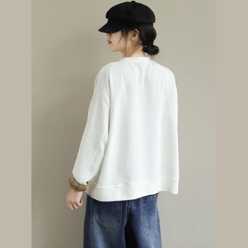 Women White cotton Clothes For Women Long Sleeve Art Embroidery Pockets blouses