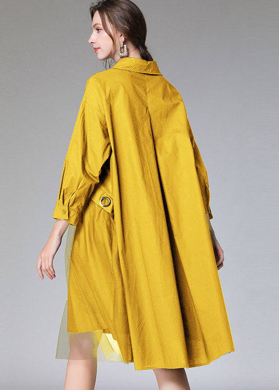 Yellow Patchwork Tulle Dress Fall