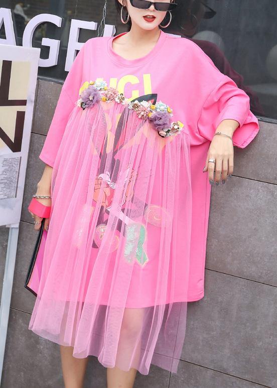 Asymmetric Cotton Tunic Pattern Tunic Tops Pink Patchwork Tulle Dress Summer