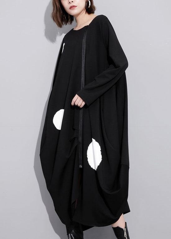 Asymmetric Hem Fine Zippered Trench Dress Black Clothing Dress