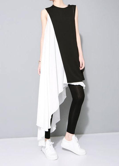 Black Cotton Clothes Patchwork Daily Summer Dress