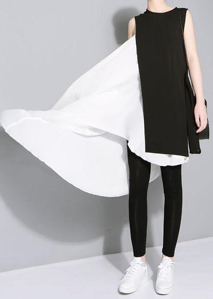 Black Cotton Clothes Patchwork Daily Summer Dress