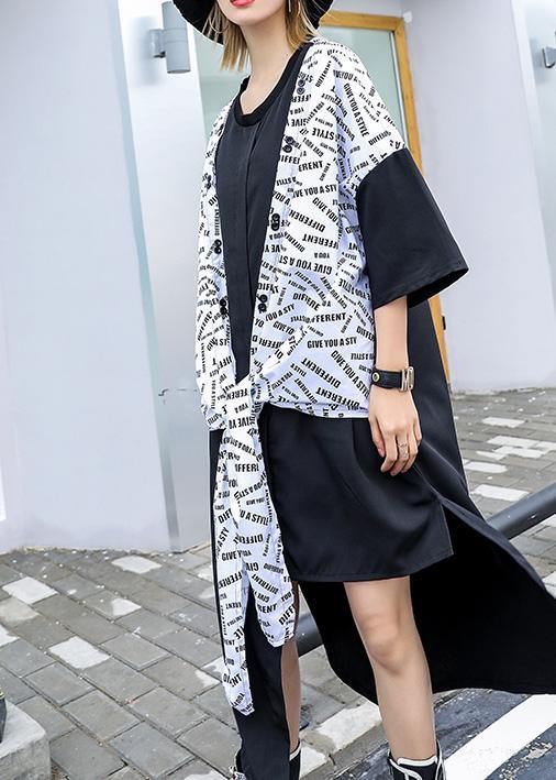 Black Cotton Clothes False Two Pieces Box Summer Top