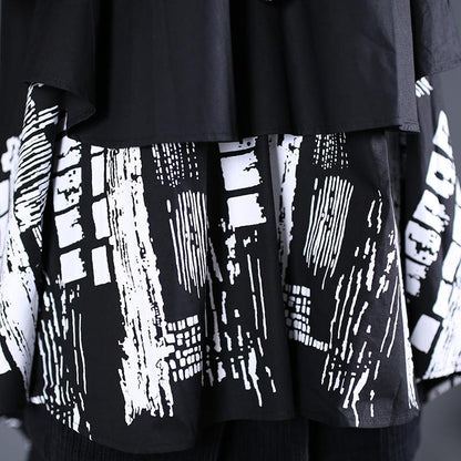 Women black cotton clothes For Women patchwork daily fall long shirt