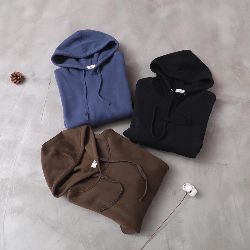 Black Cotton Clothes Hooded Long Winter Dress