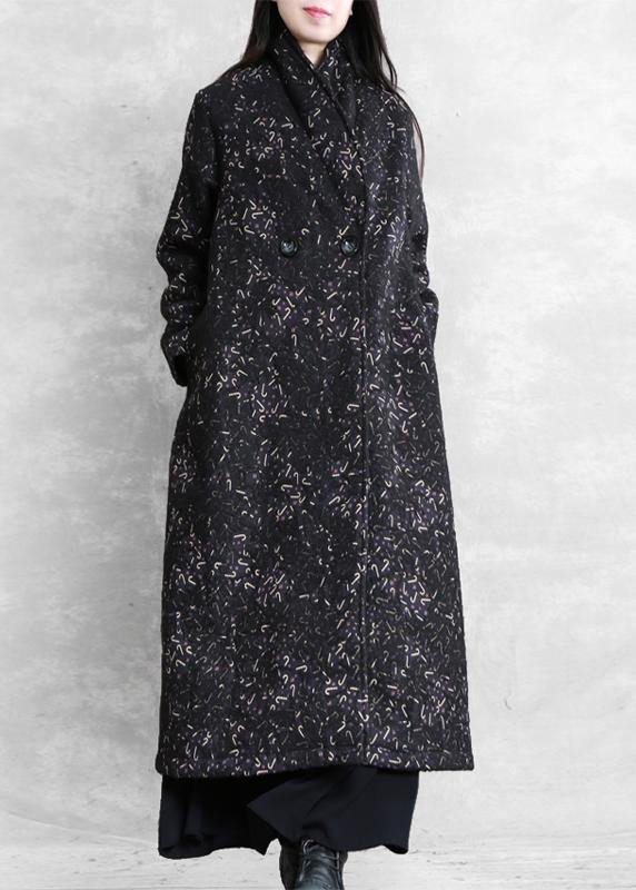 Black Print Clothes Inspiration Pockets Fall Coat