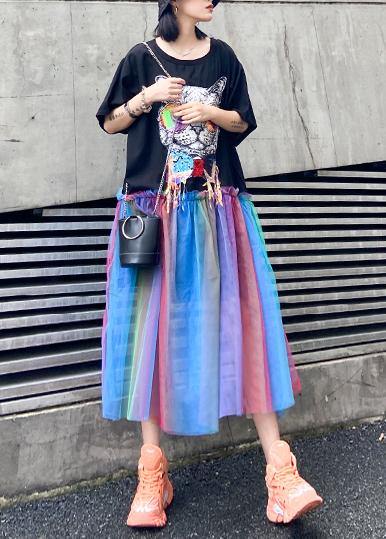 Black Print Cotton Dresses Patchwork Tulle a Line Dresses