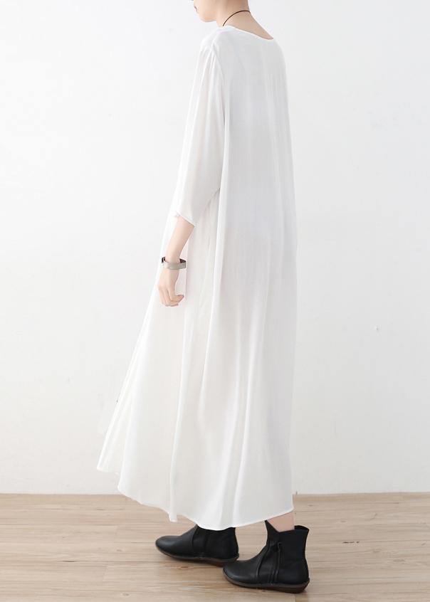 Black V Neck Chiffon Quilting Dresses Cinched Maxi Summer Dress
