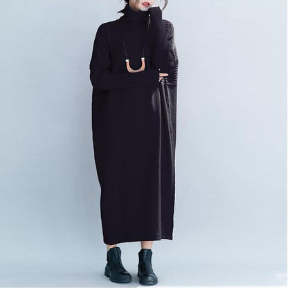 Loose High Neck Maxi Sweater Dresses