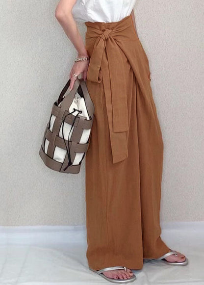 Asymmetrical Side Tie Pants