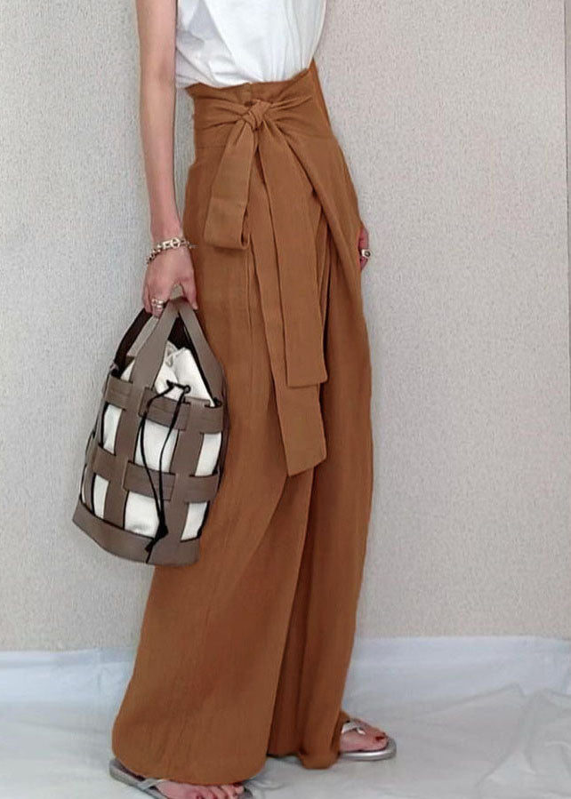 Asymmetrical Side Tie Pants