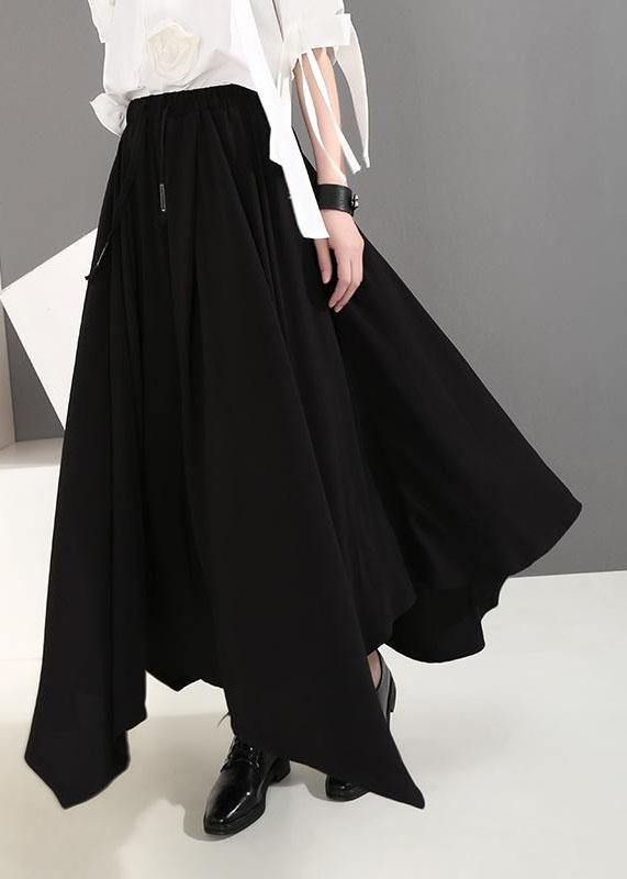 Clothes Summer Draped Black Wide Leg Pants
