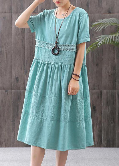 Cotton Clothes for Cotton Short Sleeve A-line Dress