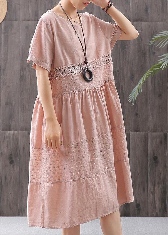 Cotton Clothes for Cotton Short Sleeve A-line Dress