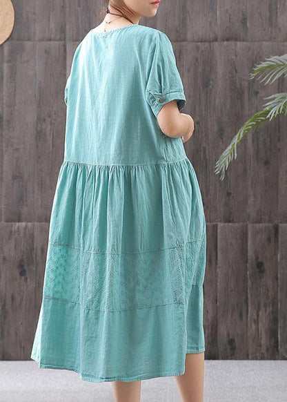 Cotton Clothes for Cotton Short Sleeve A-line Dress