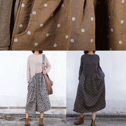 Dark Gray Sweater Dress Outfit Big Hem Diy Patchwork Knit Dresses