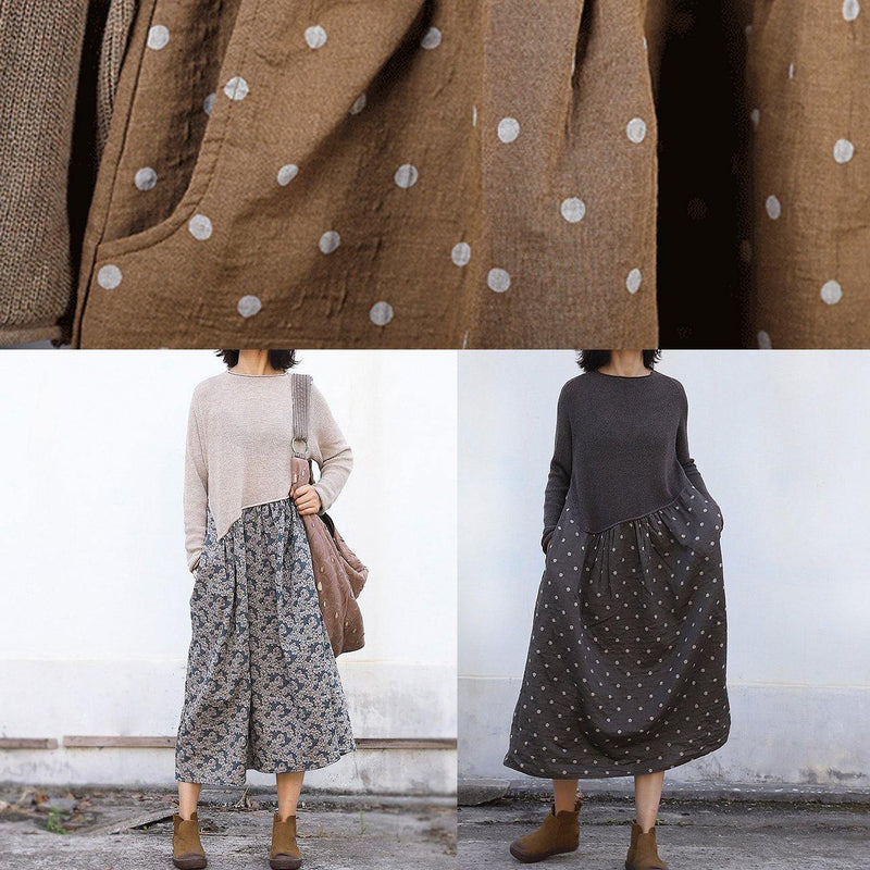 Dark Gray Sweater Dress Outfit Big Hem Diy Patchwork Knit Dresses