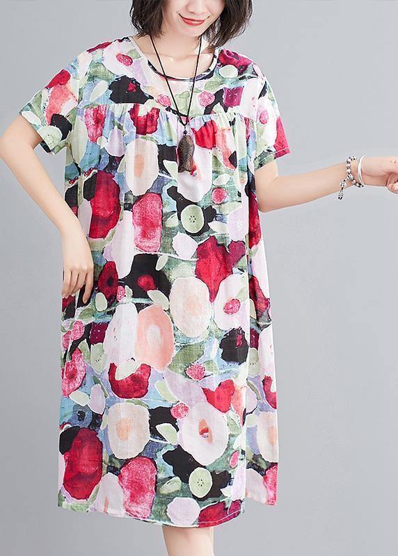 Cotton Wardrobes O Neck Cinched Tunic Summer Dress