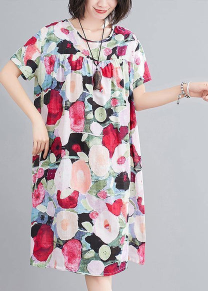 Cotton Wardrobes O Neck Cinched Tunic Summer Dress