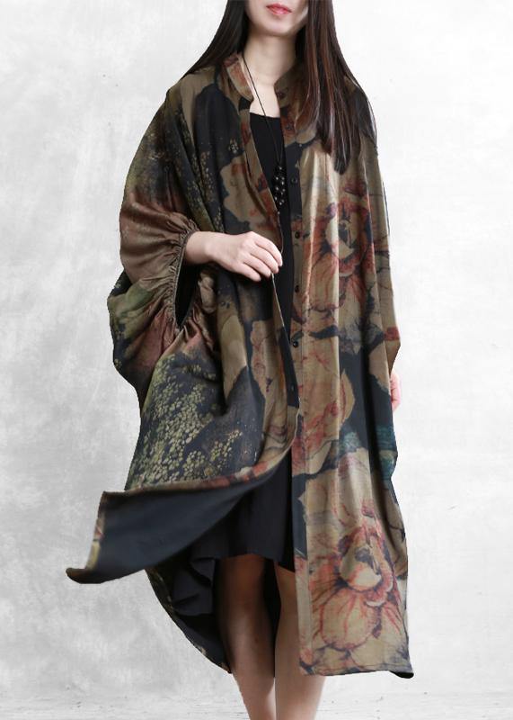 Robes Stand Collar Batwing Sleeve Kaftan Summer Dress