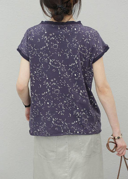 Cotton Tops Stand Collar Silhouette Summer Shirt