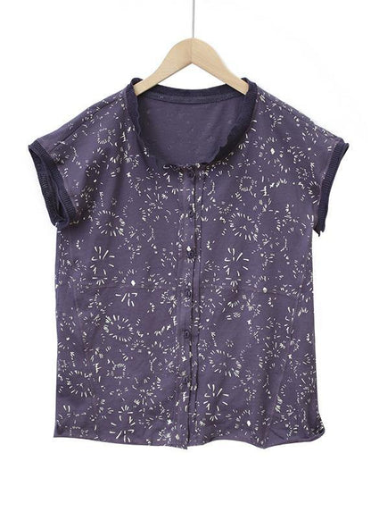 Cotton Tops Stand Collar Silhouette Summer Shirt