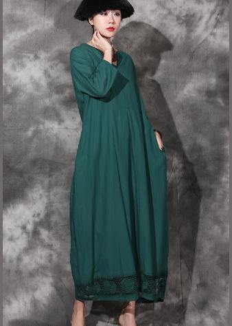 Green Bracelet Sleeved Cotton Clothes V Neck Dresses Summer Dresses