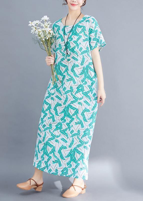 Green Cotton Dresses Fabrics Prints Maxi Summer Dresses